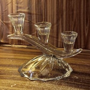 Vintage Anne Hutte 24% crystal 3 candle holder